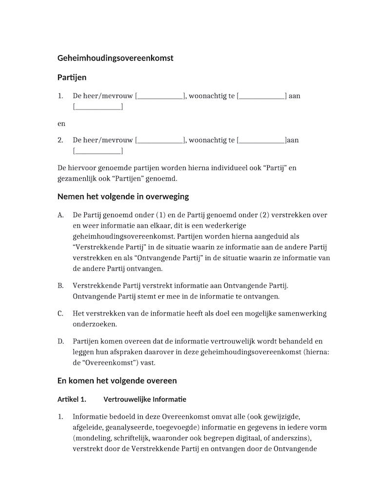 Voorbeeld van document, pagina 1